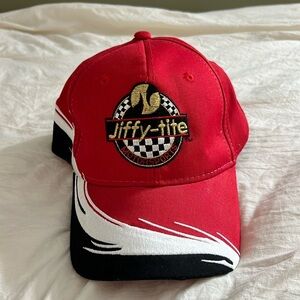 JIFFY-TITE Motorsports red white and black detail cap